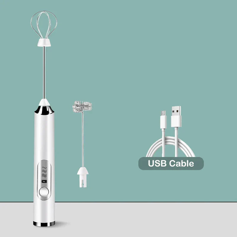 Decorbites™ Elektrischer Milchaufschäumer Rührgerät 3-Geschwindigkeiten Schneebesen Blender Schaumgeber Eierquirl