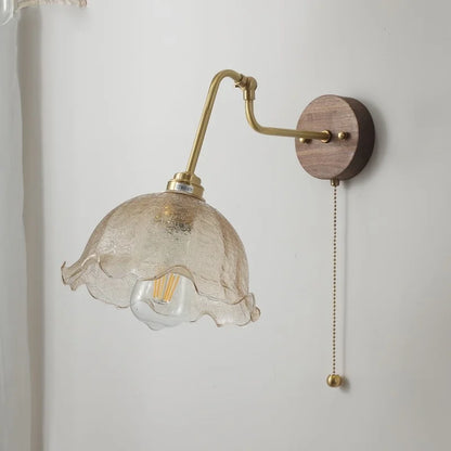 Decorbites™ LED Wandlampen mit Zugschalter Nachttischlampe Bernstein-Glas Moderne Treppenbeleuchtung