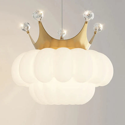 Decorbites™ Goldene Krone Anhängerleuchte: Luxuriöse Wolken-Hängeleuchte für Kinderzimmer und Wohnzimmer