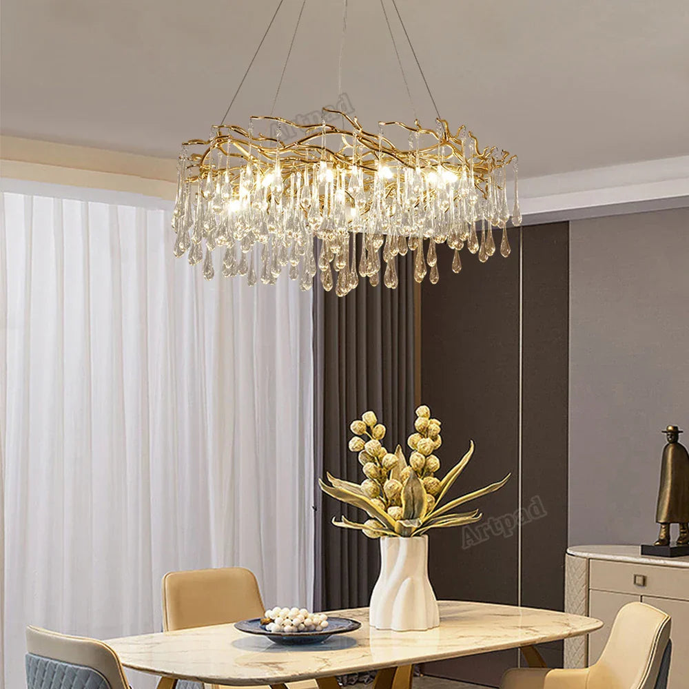 Decorbites™ Goldener Ast LED Deckenleuchter Moderner Wohnzimmer Pendelleuchte