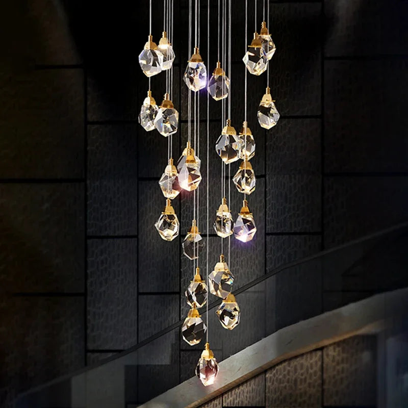DecorBites™ Elegant Crystal Chandelier for Living Room & Staircase Lighting