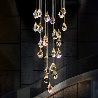 Decorbites™ Diamantkristall-Kronleuchter: Luxuriöse Gold-LED-Beleuchtung für Treppenhaus & Wohnzimmer