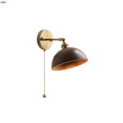 Decorbites™ LED Wandleuchte aus Walnussholz mit Zugschalter Moderner japanischer Stil Spiegelleuchte