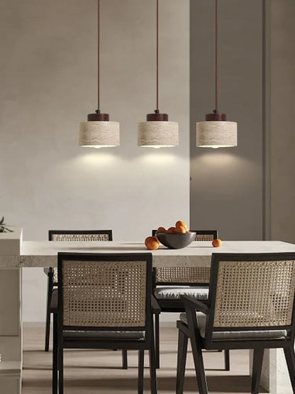 Japanese Travertine Stone Pendant Light