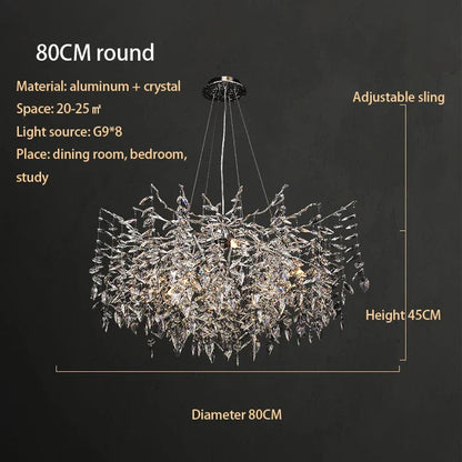 Decorbites™ Kristall-Chrom-Kronleuchter: Luxuriöse Hängelampe für Wohnzimmer, Villen und Restaurants