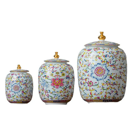 Decorbites™ Emailierter Porzellan-Teedose Ingwergefäß - Desktop-Aufbewahrungsbehälter