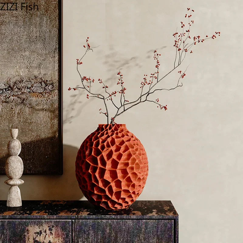 DecorBites™ Honeycomb Texture Vase for Artificial Flower Arrangement