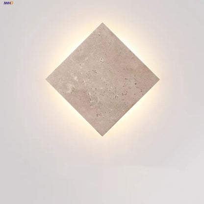 DecorBites™ LED Wall Lamp Sconce Yellow Travertine Square Stair Light Waterproof Fixture
