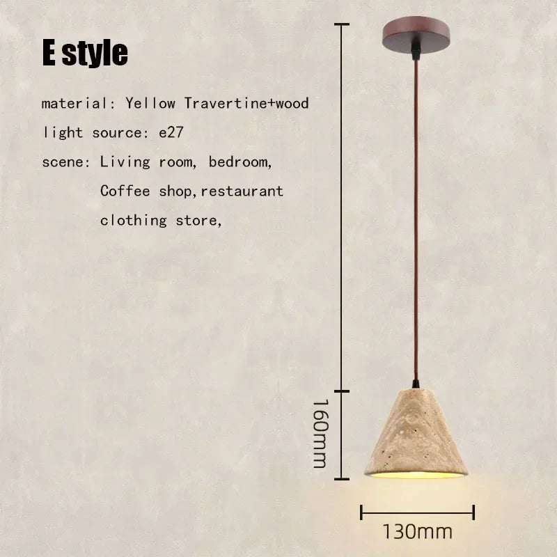Decorbites™ Elegante Wabi-Sabi-Travertin-Pendantleuchte für Esstisch & Kücheninsel