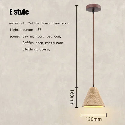 Decorbites™ Elegante Wabi-Sabi-Travertin-Pendantleuchte für Esstisch & Kücheninsel