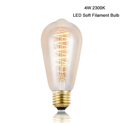Decorbites™ Bernsteinwarme LED-Spiralfilamentlampe E27 Vintage Edison 4W 2300K ST64 Glühbirne