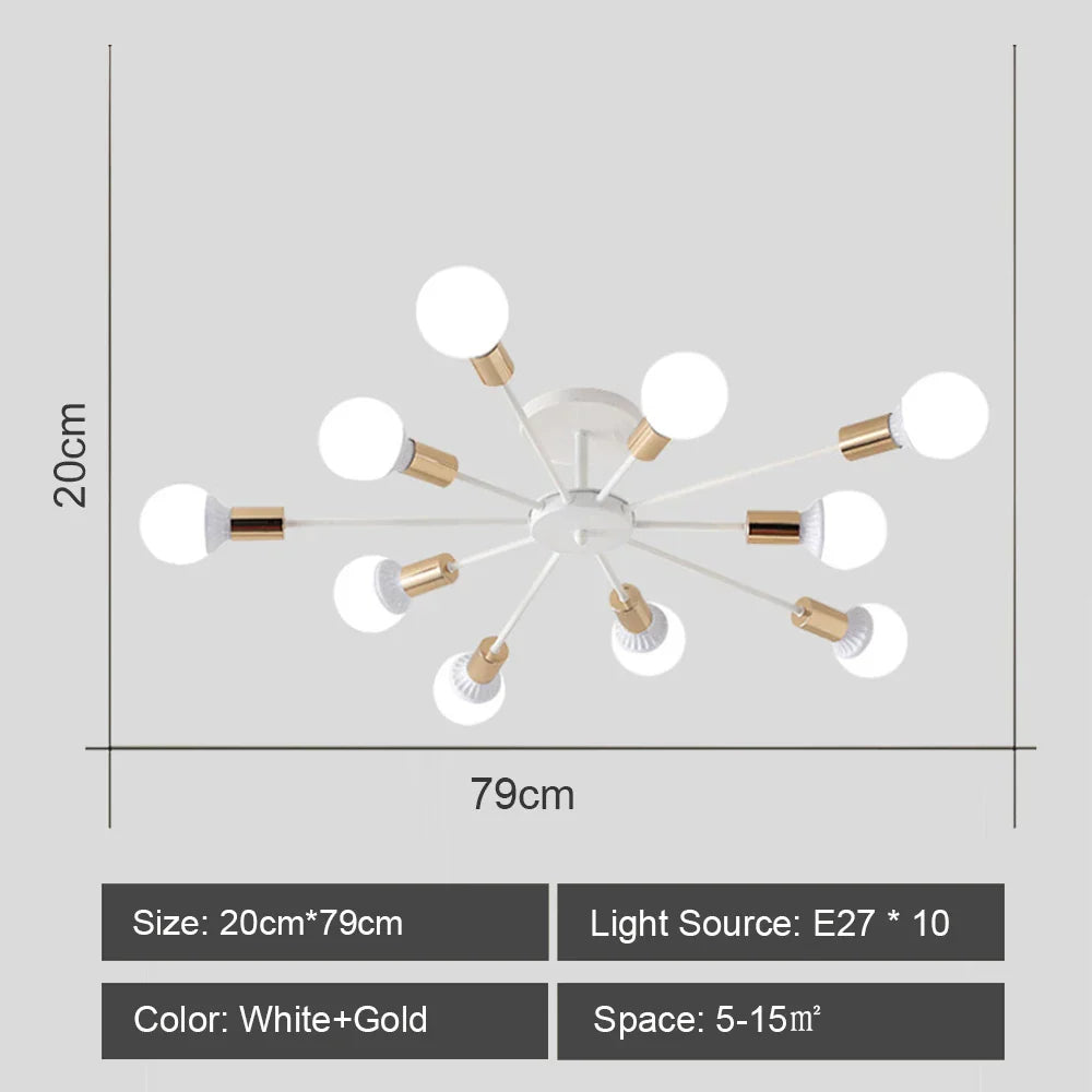 Decorbites™ Schmiedeeisernes Kronleuchter LED-Deckenleuchte Modernes Vintage-Dekor-Beleuchtung