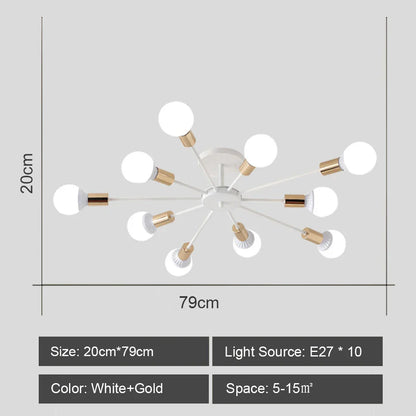 Decorbites™ Schmiedeeisernes Kronleuchter LED-Deckenleuchte Modernes Vintage-Dekor-Beleuchtung