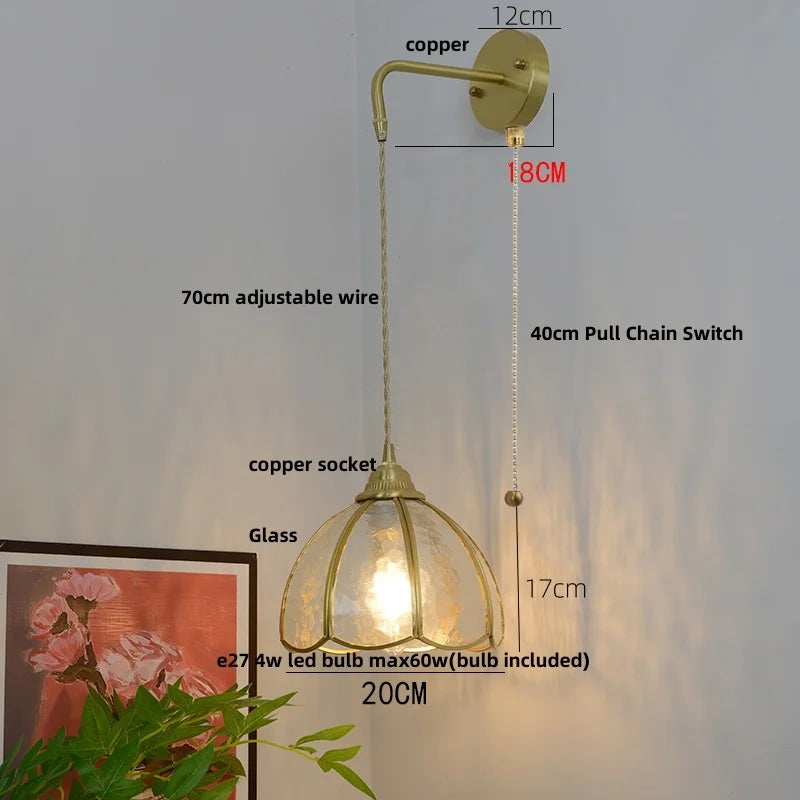 Decorbites™ Glas Messing LED Wandleuchte Vintage Waschleuchte Wandlampe
