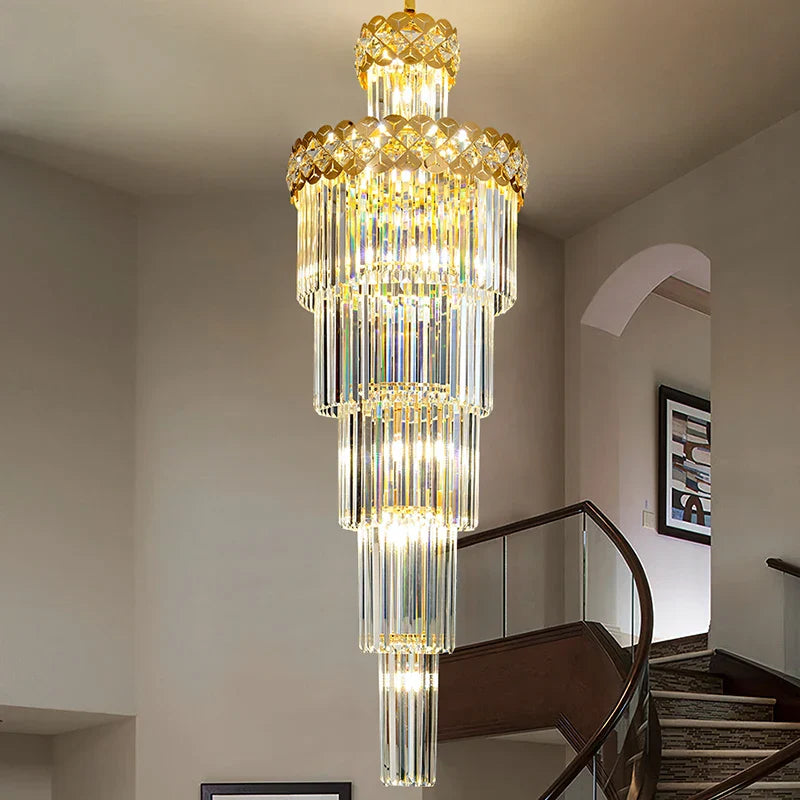 DecorBites™ Light Luxury Crystal Chandelier for Elegant Villa Living Room & Hotel Lobby