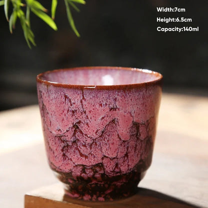 Decorbites™ Japanische Ofenverwandlungs-Keramik-Teebecher Espressotasse Kaffeetasse Töpferei Kung-Fu-Teetasse