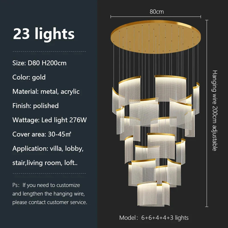 Decorbites™ Acryl-LED-Kronleuchter: Moderne Lichtluxus dimmbare Pendelleuchte für das Wohnzimmer – elegante Leuchtarmaturen