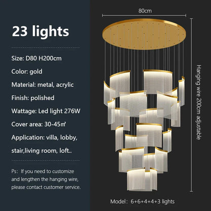 Decorbites™ Acryl-LED-Kronleuchter: Moderne Lichtluxus dimmbare Pendelleuchte für das Wohnzimmer – elegante Leuchtarmaturen