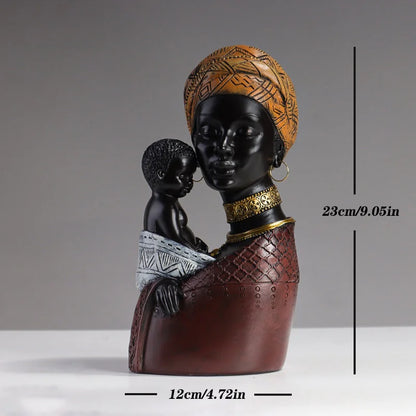 Decorbites™ Afrikanische Mutter-Kind-Abstrakt-Statue Harz-Figurine Ethnischen Stils für Innenraum-Dekoration