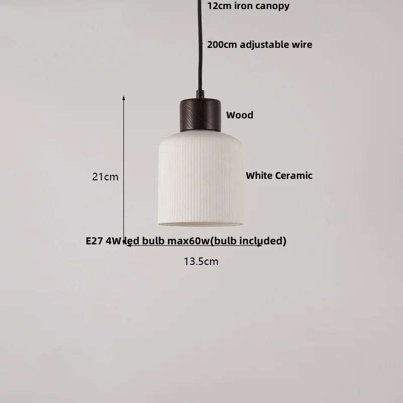 Decorbites™ Japan-Stil Holz-LED-Pendantleuchte mit klarem Glas, höhenverstellbare Hängeleuchte