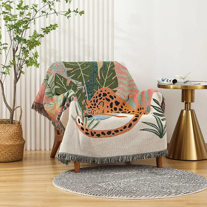 Decorbites™ Leopard-Muster-Wurfbettdecke