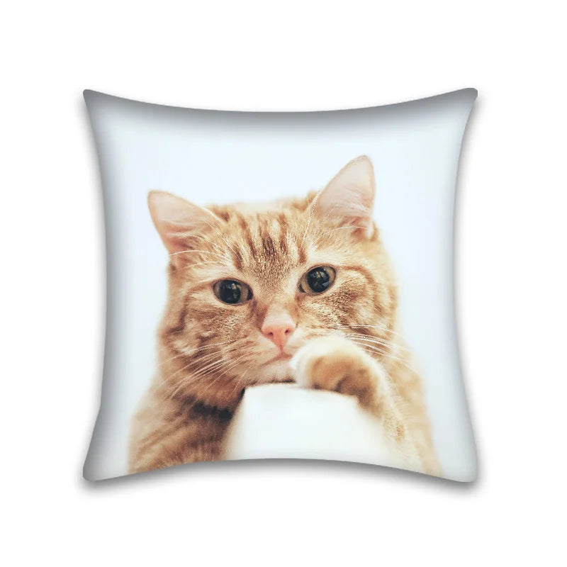 Decorbites™ Niedliches Katzen-Anime-Kissenbezug – 45x45 cm Cartoon-Hussenbezug für Zuhause und Büro