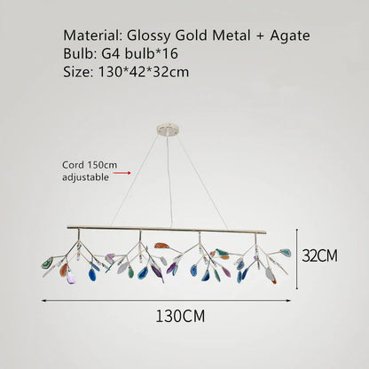 DecorBites™ Agate LED Wall Lamp Sconces Gold Metal Surface Mount E14 G4 Bulb