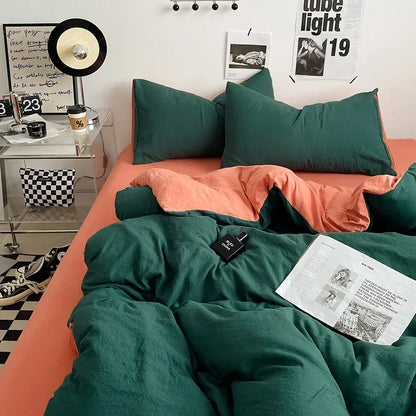 DecorBites™ Cotton Bedding Set with Comforter Cover, Sheet, and Pillowcase Set