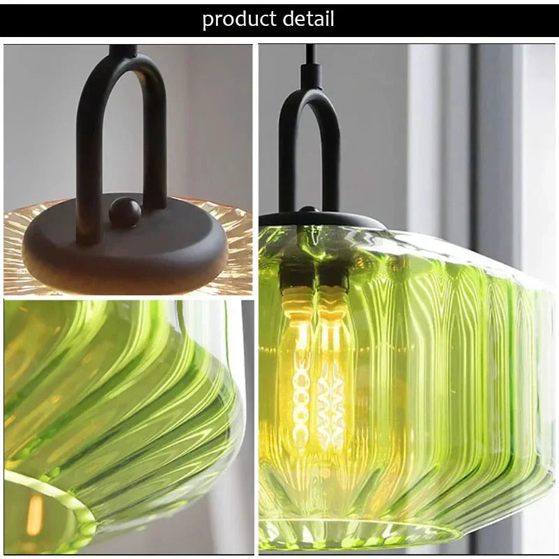 Decorbites™ Farbglas-Esszimmer-Leuchter: Retro LED-Loft-Pendant-Lampe für Schlafzimmer & Restaurant