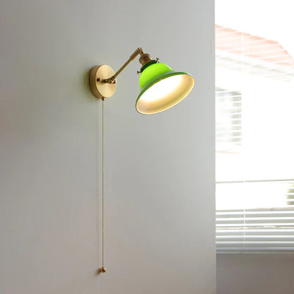Decorbites™ Grünes Loft LED Wandlicht: Vintage Nachttischlampe, Oben Unten Drehbares Glas, Zugkettenschalter