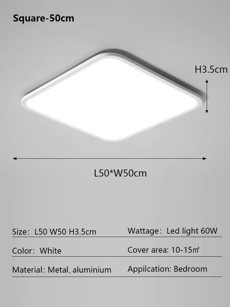 Decorbites™ LED-Deckenleuchte: Nordischer Stil Ultra-Dünne Quadratische Lampe für Wohnzimmer und Schlafzimmer
