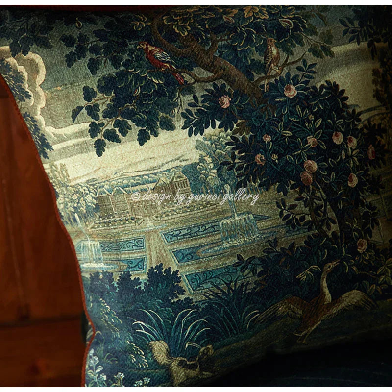 DecorBites™ Circular Swallows Floral Pillow Covers - Spring 2023 Collection