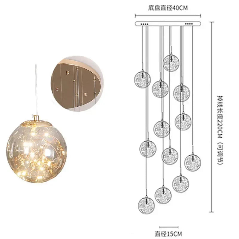Gold Round Ball Chandelier