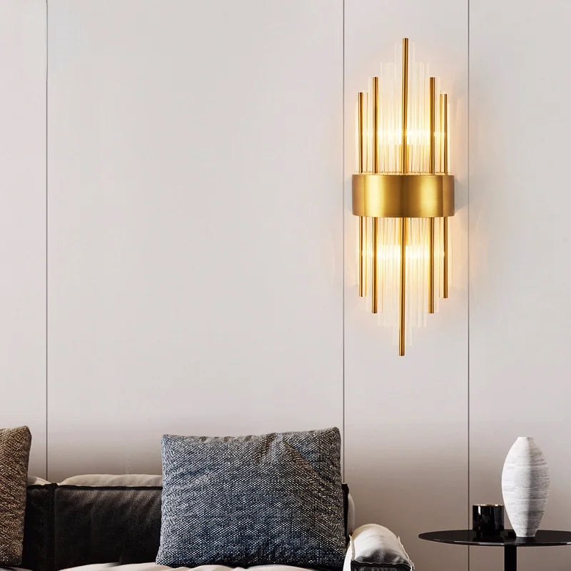 Gold Crystal LED Sconce WG610 Large Design