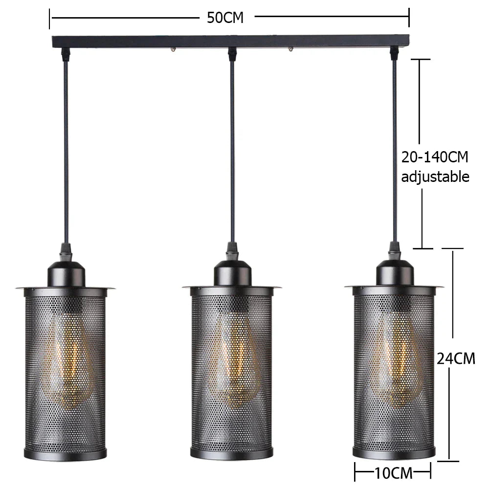Decorbites™ Industrielles Nordisches Schwarzes Eisenkäfig-Pendant-Licht Loft-Hängelampe