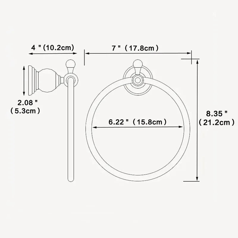 Decorbites™ Kristall-Handtuchhalter: Eleganter Chrom-Handtuchring für das klassische Badezimmer, Wandmontierter Halter