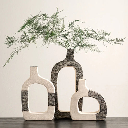 Decorbites™ Geometrische Streifen Keramik Blumentopf für die Heimdekoration und Blumenarrangements