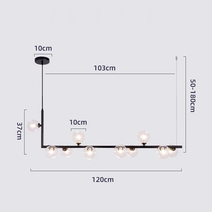 Decorbites™ Glas Schwarz Kronleuchter Pendellampe Nordisch Modern Wohnzimmerleuchte