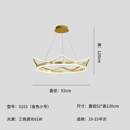 DecorBites™ Crown Design Gold Chandelier for Living Room Kids Bedroom