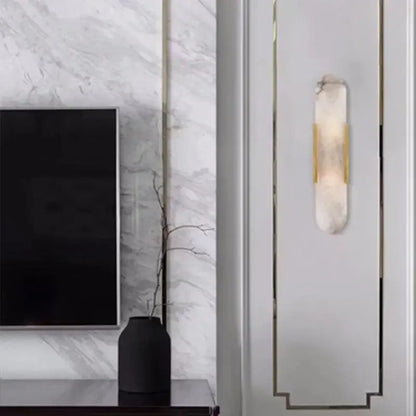 DecorBites™ Linear Marble Chandelier: Modern Circular Alabaster Pendant Light