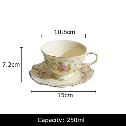 DecorBites™ Gold-plated Classical Ceramic Cup & Saucer Set for Dining Table Coffee Afternoon Tea