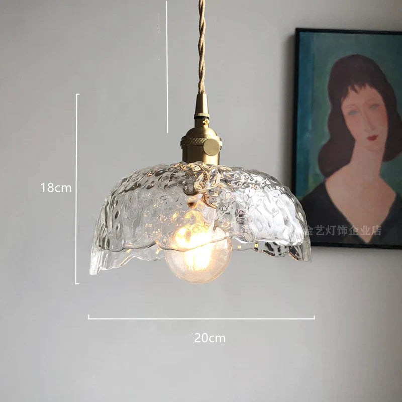 DecorBites™ Green Glass LED Hanging Light Fixture Copper Socket Modern Pendant Lamp