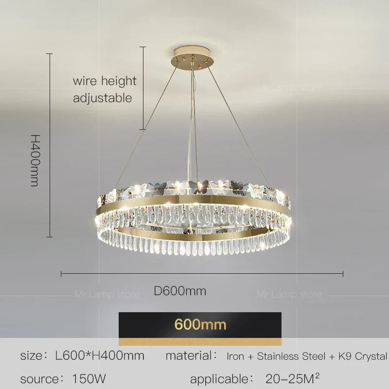 Decorbites™ Kristall-Schmetterlings-Wohnzimmerlampe: Luxuriöse postmoderne Beleuchtung für das Esszimmer