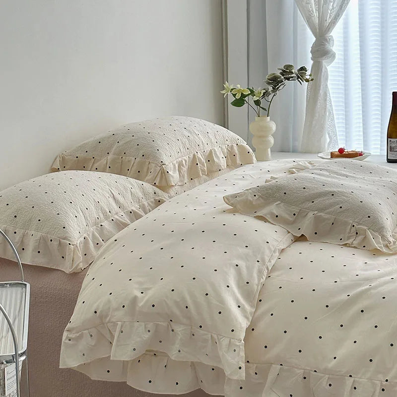 Decorbites™ Koreanische Blumen-Spitzenbettwäsche: Luxuriöse weiche Steppdecke für Queen- und King-Größe, atmungsaktive Heimdekoration