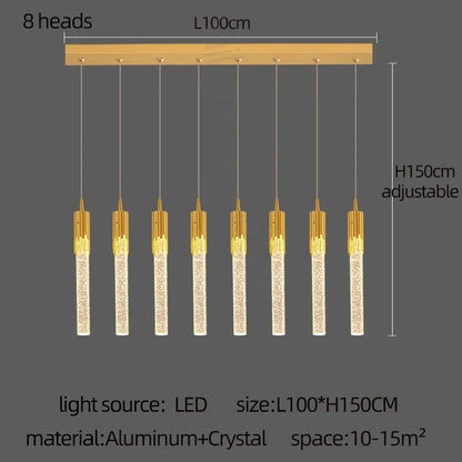 Decorbites™ Gold-Kristall-LED-Kronleuchter: Moderne Lampen für das Esszimmer, hängende Deckenbeleuchtung für die Küche