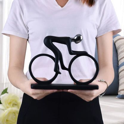 DecorBites™ Abstract Resin Cyclist Statue Bike Rider Figurine for Office Living Room