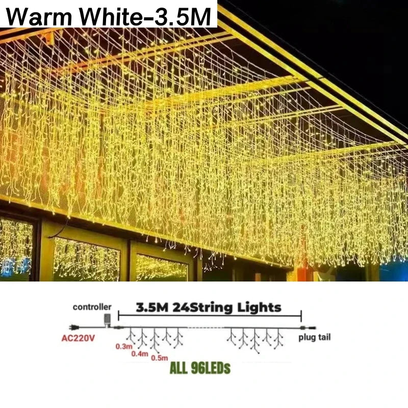 Decorbites™ Eiszapfen-LED-Lichterkette: Festliche Außendekoration für Weihnachten, Party, Patio und Garten