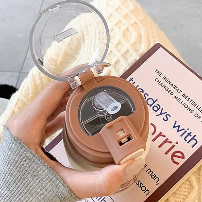 Decorbites™ Süßer Strohhaltiger Thermobecher für Mädchen - Hochwertiger tragbarer Wasserbecher für Kinder