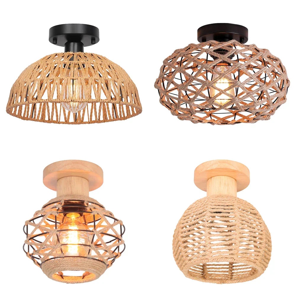 Decorbites™ Handgefertigte Hanfseil-Deckenlampen-Kronleuchter Vintage Retro Industriebeleuchtung