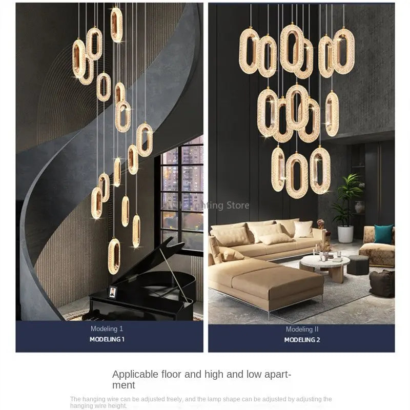 Gold Acrylic Pendant Chandelier